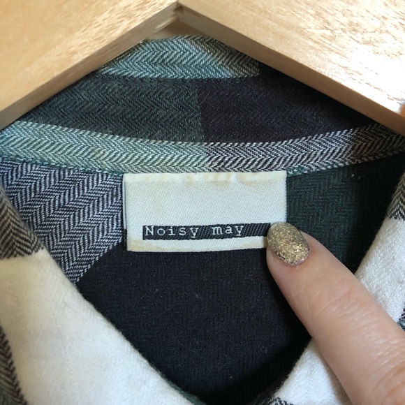 Snap up Noisy May sleeveless plaid top, cotton S - Picture 3 of 8